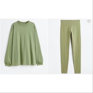 H&M Green Long Sleeve Top